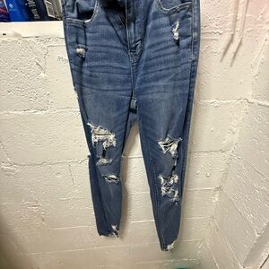 American Eagle Outfitters Ripped Blue Skinny Jeans